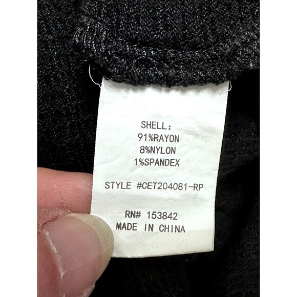 Melloday Blouse Smocked Long Sleeves Stretchy Fabric Solid Black Women's US 1X - Picture 7 of 8